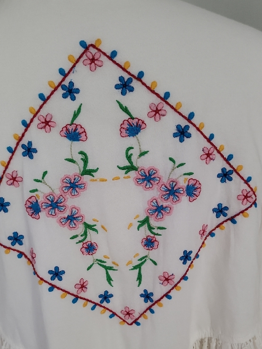 Anthropologie White Eyelet Midi Dress with Multicolor Floral Embroidery - Picture 4 of 6